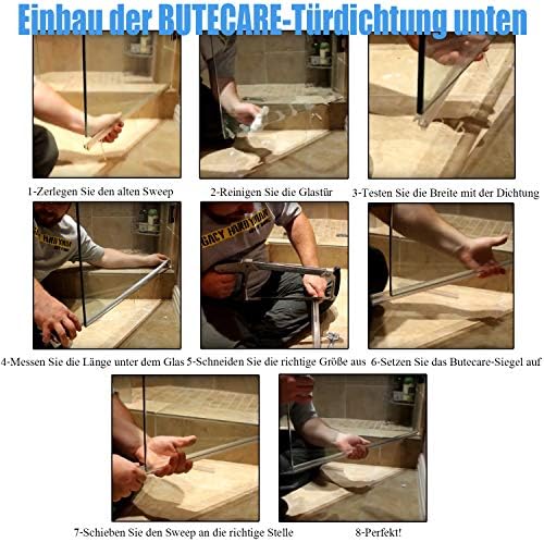 2-Pack Butecare Frameless Shower Door Bottom Seal with Long Sweep for Glass Doors – Stop Shower Leaks and Create a Water Barrier (3/16” x 36”) - Image 7