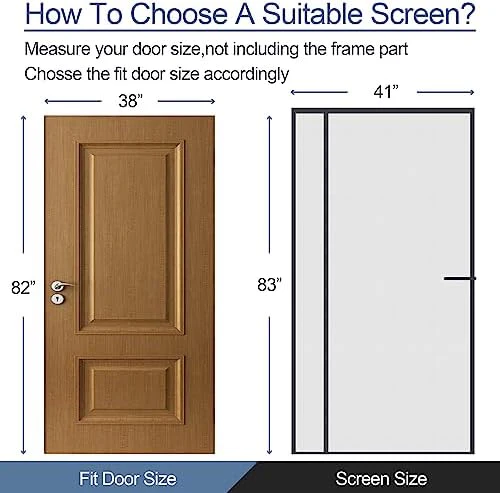 Upgraded Magnetic Screen Door Thicker 255g/㎡ Reinforced Mesh,Reversible Left Right Side Opening,Fit Door Size 38 x 82 Inch,Retractable Door Screen Magnetic Closure,Door Curtain for Single Front Door - Image 2