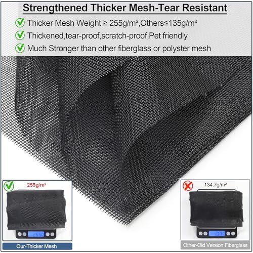 Upgraded Magnetic Screen Door Thicker 255g/㎡ Reinforced Mesh,Reversible Left Right Side Opening,Fit Door Size 38 x 82 Inch,Retractable Door Screen Magnetic Closure,Door Curtain for Single Front Door - Image 3
