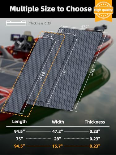 FOCEAN Boat Flooring EVA Foam Boat Decking Marine Mat Non-Slip Self-Adhesive Flooring Sheet for Motorboat Kayak Surfboard Garden Floor Swimming Pools, 94.5''x 15.7'', Dark Grey with Black Lines - Image 6