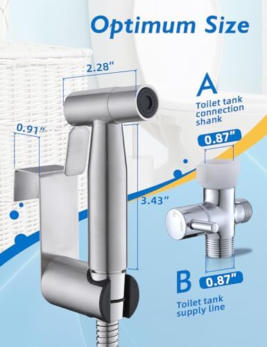 2 Packs BRITULIF Bidet Sprayer for Toilet, Hand Sprayer Bidet with Adjustable Jet Spray for Toilet Handheld Bidet Cloth Diaper Sprayer Set Muslim Shower Bidet Handheld-Easy to Install - Image 2