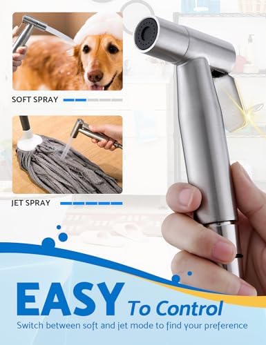 2 Packs BRITULIF Bidet Sprayer for Toilet, Hand Sprayer Bidet with Adjustable Jet Spray for Toilet Handheld Bidet Cloth Diaper Sprayer Set Muslim Shower Bidet Handheld-Easy to Install - Image 4