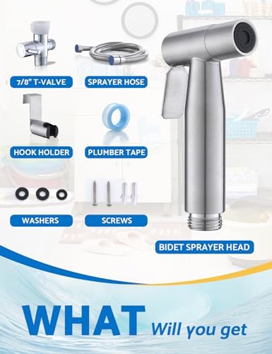2 Packs BRITULIF Bidet Sprayer for Toilet, Hand Sprayer Bidet with Adjustable Jet Spray for Toilet Handheld Bidet Cloth Diaper Sprayer Set Muslim Shower Bidet Handheld-Easy to Install - Image 6