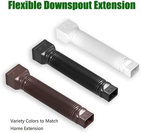 2 Pack Rain Gutter Downspout Extensions Flexible,Universal Drain Downspout Extender Drainage Connector 21"-68",Screws for Included,Brown - Image 7
