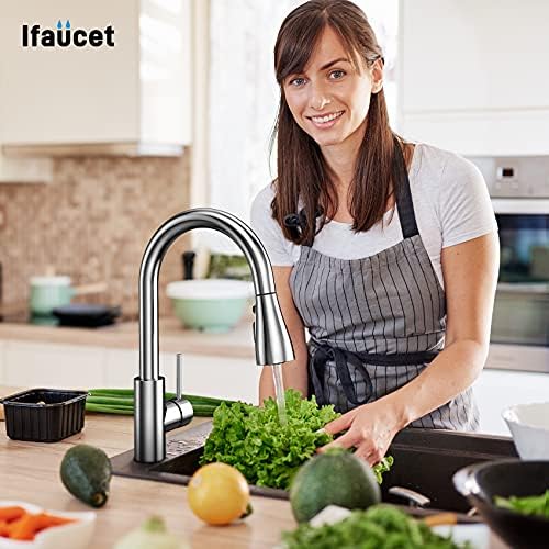Kitchen Faucet Head Replacement 3 Modes with 12 Adapters, Pull Down Spray Head for Kitchen Faucet, Kitchen Sink Faucet Head G 1/2, Sprayer Head Replacement, Chrome - Image 6