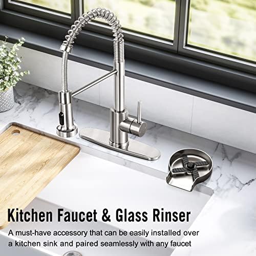 HGN Glass Rinser for Kitchen Sinks,Stainless Steel Sink Cup Washer,Cup Rinser Bar Cup Cleaner Sink Attachment - Image 6