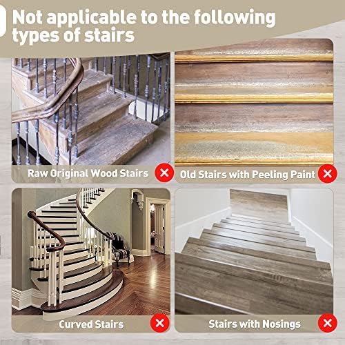 PURE ERA Bullnose Carpet Stair Treads Set Tape Free Non-Slip Indoor Stair Protectors Pet Friendly Rugs Covers Soft Skid Resistant Washable Reusable 9.5" x 30"(14 Pieces,Cream Gray) - Image 9