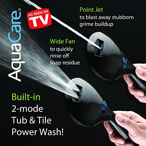 Hotel Spa AquaCare As-Seen-On-TV High Pressure 48-setting Rain & Handheld 3-way Shower Head Combo - Anti-clog Nozzles/Tub, Tile & Pet Power Wash/Extra Long 6 ft. Hose/Matte Black Finish - Image 4