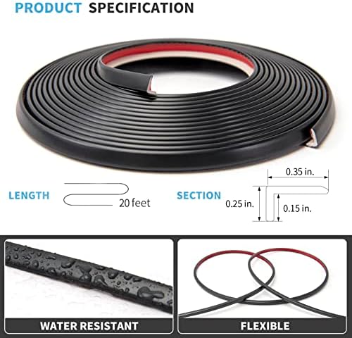 Art3d 20ft Outside Vinyl Corner Trim Peel and Stick for Tile and Wall Edges, Furniture Decoration Black - Image 2