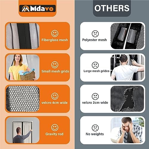 Magnetic Screen Door，Screen Door Mesh，Keep Bugs Out, Heavy-Duty Mesh Curtain,Pet and Kid Friendly, Works with Front Doors, Sliding Doors（39 x 82 Inches - Image 5