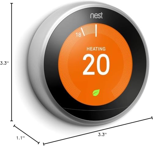 Google Nest Learning Thermostat - Programmable Smart Thermostat for Home - 3rd Generation Nest Thermostat - Compatible with Alexa - Stainless Steel (Renewed) - Image 4