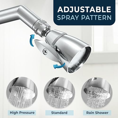 HammerHead Showers® ALL METAL 2 Inch High Pressure Shower Heads - CHROME – 2.5 GPM Shower Heads High Pressure - High Flow Shower Head with ADJUSTABLE SPRAY PATTERN - Fixed Shower Head - Image 4
