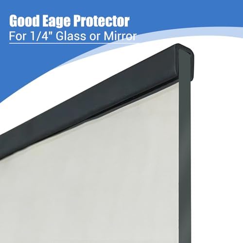Rubber Edge Trim, Self-Adhesive Rubber Edge Protector for 1/4" Mirror and Flexiglass, EPDM Material, Fit 1/4"(6mm), Length 20Ft, Black Color, U Channel Edge Trim - Image 3