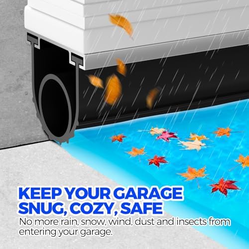 Holikme Garage Door Seals Bottom Rubber,Weather Stripping Kit Seal Strip Replacement, 5/16 Inch T-End, 3.74 Inch Width (22Ft, Black) - Image 3