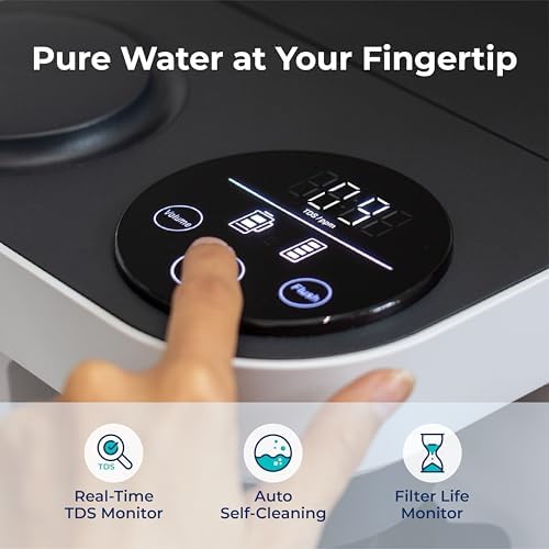 Bluevua RO100ROPOT-LITE Countertop Reverse Osmosis Water Filter System, 5 Stage Purification, 3:1 Pure to Drain, Portable Water Purifier (No Installation Required) (White) - Image 4