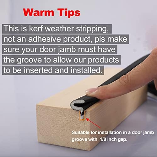 Kerf Weather Stripping Door Seal for Large Gap and Easy Installation (40 Feet, White) - Image 3