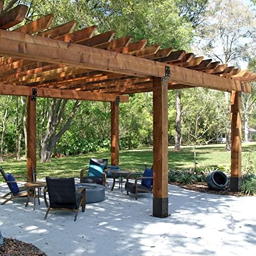 4x4 Post Base 2 Pcs, (Inner Size 3.6x3.6) Post Anchors, 13GA Thick Solid Steel & Black Powder Coated,Deck Post Brackets Support Deck Base Plate Pergola Brackets Fence Kit Mailbox Mount - Image 7