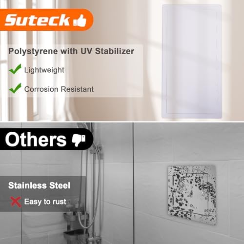 Suteck Plumbing Access Panel for Drywall Ceiling 14 x 29 Inch Reinforced Plastic Wall Access Doors Removable Hinged White - Image 3