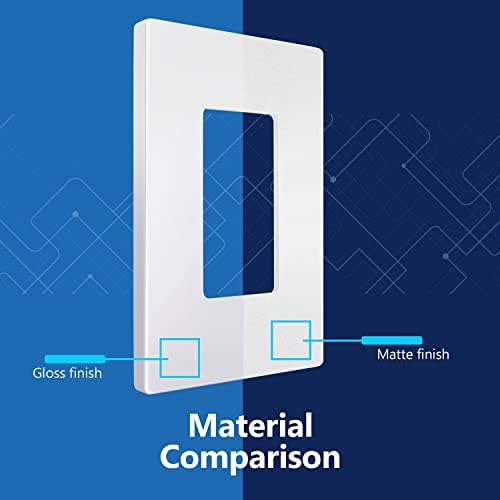 LIDER Matte Finish Decorator Switch Cover, Screwless Wall Plate, Mid-Size 1-Gang 4.88" x 3.11", Unbreakable Polycarbonate Thermoplastic, UL Listed, LSWP-31M-W10P, White, 10 pack - Image 3