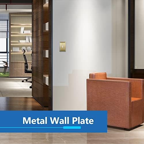 LIDER Toggle Light Switch Metal Wall Plate, Stainless Steel Switch Cover, Corrosion Resistant, Mid-Size 1-Gang 4.88" x 3.11", 201 Stainless Steel, LMWP-11M-BB, Brushed Brass - Image 2