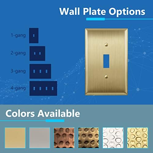 LIDER Toggle Light Switch Metal Wall Plate, Stainless Steel Switch Cover, Corrosion Resistant, Mid-Size 1-Gang 4.88" x 3.11", 201 Stainless Steel, LMWP-11M-BB, Brushed Brass - Image 4