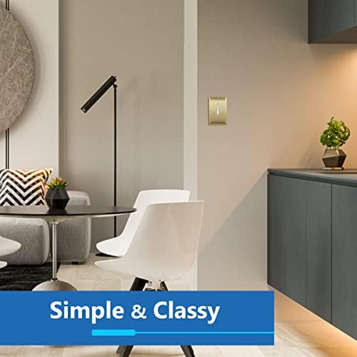 LIDER Toggle Light Switch Metal Wall Plate, Stainless Steel Switch Cover, Corrosion Resistant, Mid-Size 1-Gang 4.88" x 3.11", 201 Stainless Steel, LMWP-11M-BB, Brushed Brass - Image 6