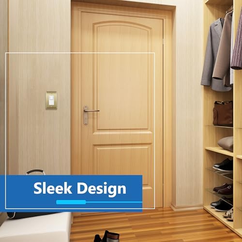 LIDER Decorator Switch or Receptacle Metal Wall Plate, Stainless Steel Outlet Cover, Corrosion Resistant, Mid-Size 1-Gang 4.88" x 3.11", 201 Stainless Steel, LMWP-31M-BB, Brushed Brass - Image 7