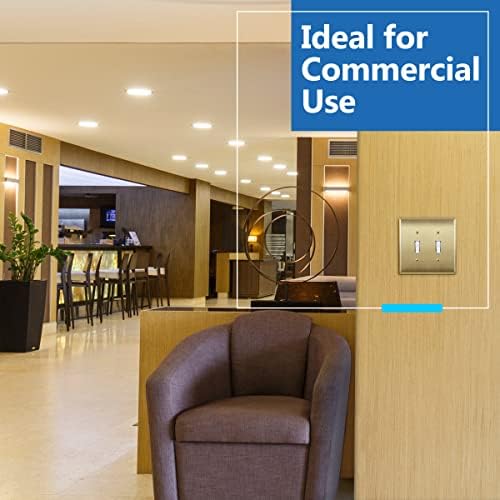LIDER Toggle Light Switch Metal Wall Plate, Stainless Steel Switch Cover, Corrosion Resistant, Mid-Size 2-Gang 4.88" x 4.92", 201 Stainless Steel, LMWP-12M-BB, Brushed Brass - Image 5