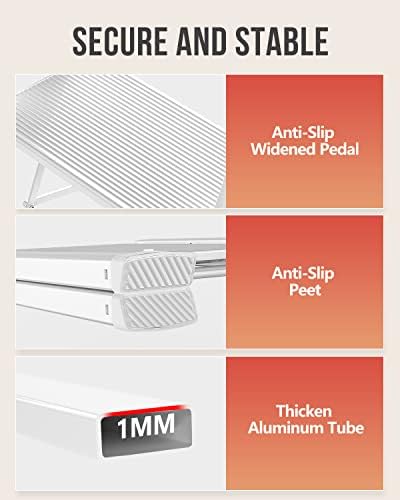 WOA WOA 3 Step Ladder, Foldable Step Stool, Aluminum Lightweight Ladder for Home Kitchen Closet, Anti-Slip Pedals, Ease of Folding, Portable, 300lbs Capacity - White - Image 3