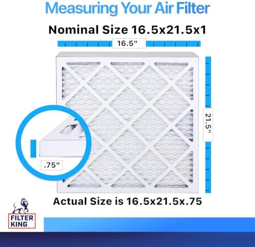 Filter King 16.5x21.5x1 Air Filter | 4-PACK | MERV 8 HVAC Pleated A/C Furnace Filters | MADE IN USA | Actual Size:: 16.5 x 21.5 x .75" - Image 2