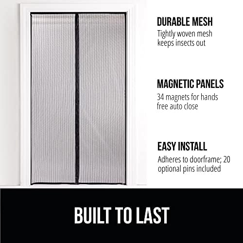 GORILLA GRIP Magnetic Screen Door, Hands Free Mesh Curtain Keeps Bugs and Mosquitos Out, Automatic Magnet Closure, Heavy Duty Patio Sliding Dog Doors Cover, Window Screen Protector, Black 39x83 - Image 2