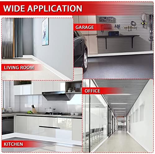 Vinyl Wall Base Baseboard Molding Trim 4" Flexible Self Adhesive Rubber Wall Base Moulding Trim Peel and Stick Design, 4 Inch x 20 Feet, White - Image 5