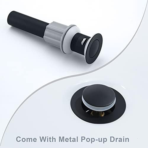 Ultimate Unicorn Waterfall Bathroom Sink Faucet Matte Black, Two Handles Bathroom Faucet with Metal Pop up Sink Drain Stopper, 2 or 3 Holes Bathroom Basin Lavatory Mixer Tap with Deck Mount Plate - Image 7