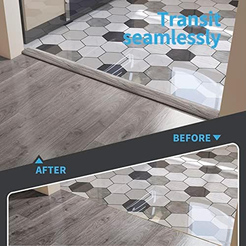 Art3d Self Adhesive Vinyl Strip for Joining Floor Gaps, Carpet Thresholds - 10 FT, 1.57in, Gray - Image 3