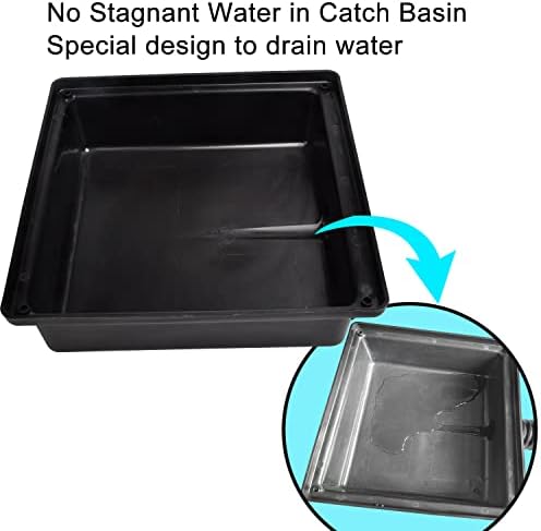 Low Profile Catch Basin Drain Kit Downspout Extender, 12"×12" Catch Basin Gutter Downspout Extensions with 2" ID Flexible Pipe, Pipe Stretched Length 16.4ft, Rainwater Drainage System - Image 6