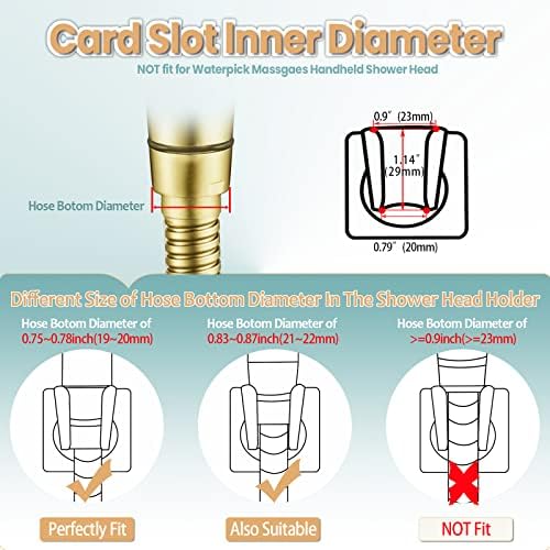 Shower Head Holder Handheld Shower Wand Holder Adjustable Shower Head Bracket Shower Wall Mount Holder, Brushed Brass/Gold Finish, Drill Free Glue Installation - Image 5