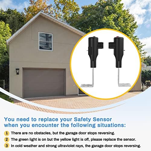 Garage Door Sensors for Genie/Overhead, Garage Door Sensor GSTB-R STB-BL Compatible with Genie/Overhead Garage Door Opener Made After 1993, Item Includes Two Sensors (Receiving&Sending) - Image 3
