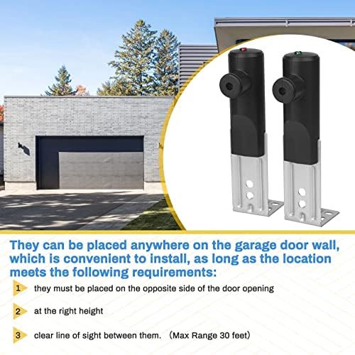 Garage Door Sensors for Genie/Overhead, Garage Door Sensor GSTB-R STB-BL Compatible with Genie/Overhead Garage Door Opener Made After 1993, Item Includes Two Sensors (Receiving&Sending) - Image 4