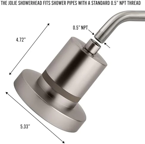 The Jolie Filtered SHOWERHEAD with Shower Water Filter System- High Pressure Showerhead, Hair and Skincare Accessory to Improve Beauty and Personal Care Routine (New Brushed Steel) - Image 7