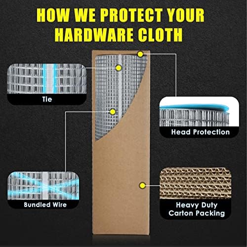 GoldPeak Galvanized Hardware Cloth 1/2 inch 36 x 100 ft 19 Gauge, Hot-dip Galvanized After Welding, Chicken Wire Fencing Wire Mesh Roll Welded Wire Fence Gopher Wire Cloth Rodent Wire - Image 7