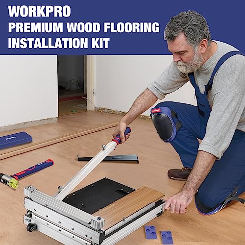 WORKPRO Laminate Flooring Installation Kit - Rubber Mallet with Fiberglass Handle, Knee Pads, Heavy Duty Pull Bar, Solid Tapping Block and Spacers - Premium Wood Flooring Installation Tool - Image 7