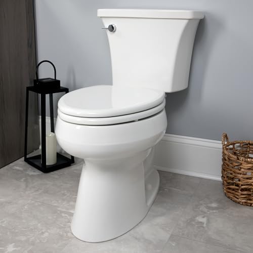 Mayfair Linden Slow Close Toilet Seat, Non Slip Heavy Duty Wood, Easy Install, Made in USA, Elongated, White, 2 Pack - Image 7