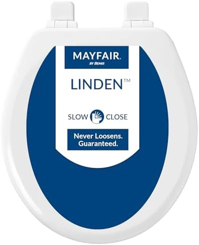 Mayfair Linden Slow Close Toilet Seat, Non Slip Heavy Duty Wood, Easy Install, Made in USA, Round, White, 2 Pack - Image 8