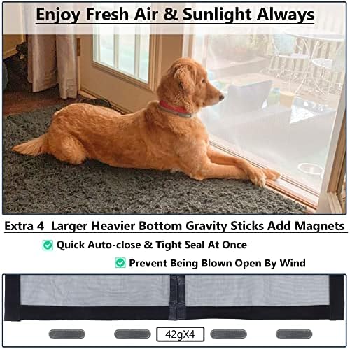 Upgraded Magnetic Screen Door Thicker 250g/m² Reinforced Mesh,36 Longer Magnets,Door Screen Magnetic Closure for Single Door,Heavy Duty Door Net Screen with Magnet,Fit Doors to 36 x 80 Inch,Black - Image 6