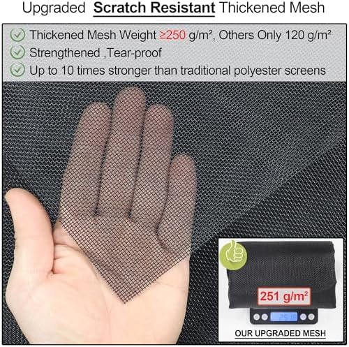 Upgraded Magnetic Screen Door Thicker 250g/m² Reinforced Mesh,36 Longer Magnets,Door Screen Magnetic Closure for Single Door,Retractable Magnetic Door Cover Bug Net,Fit Doors to 32 x 80 Inch,Black - Image 3