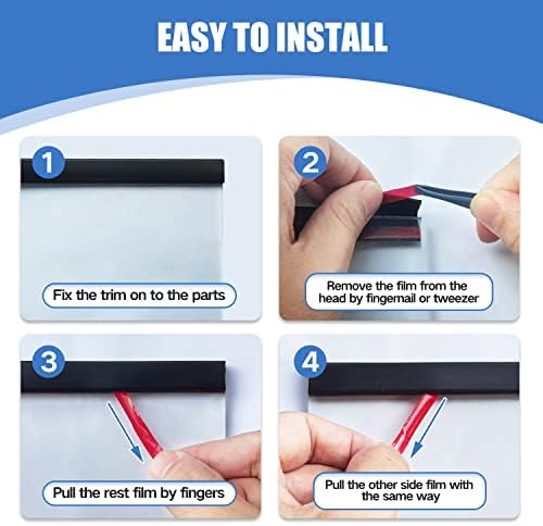 Rubber Edge Trim, Self-Adhesive Rubber Edge Protector for 1/8" Mirror and Flexiglass, EPDM Material, Fit 1/8"(3mm), Length 20 Ft, Black Color, U Channel Edge Trim - Image 3