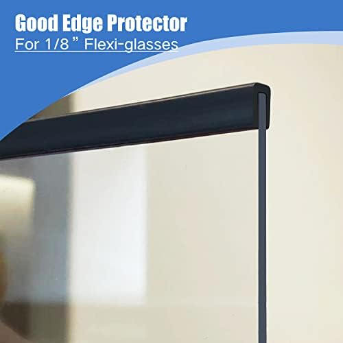 Rubber Edge Trim, Self-Adhesive Rubber Edge Protector for 1/8" Mirror and Flexiglass, EPDM Material, Fit 1/8"(3mm), Length 20 Ft, Black Color, U Channel Edge Trim - Image 4