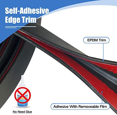 Rubber Edge Trim, Self-Adhesive Rubber Edge Protector for 1/8" Mirror and Flexiglass, EPDM Material, Fit 1/8"(3mm), Length 20 Ft, Black Color, U Channel Edge Trim - Image 5