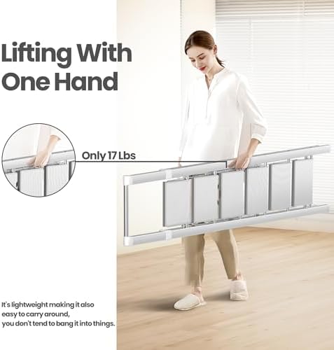 6 Step Ladder, Folding Step Stool with Handgrip and Anti-Slip Wide Pedal, Portable Lightweight Aluminum Stepladder for Kitchen, Home, Library, Office (300 lbs Capacity) - White - Image 5
