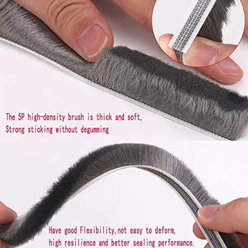 Weather Stripping Door Window Seal Strip 33 Ft, Selfadhesive Strong Adhesion, soundproofing, Draft Blocker, Dustproof, Suitable for Doors and Windows Cabinet Doors, 0.35 Wide X 0.6 Inch Thick, Gray - Image 3